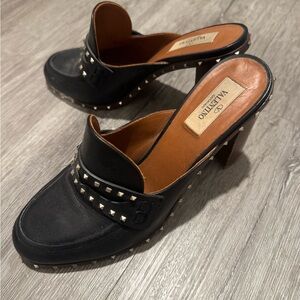 Valentino Black rockstud Studded Mules